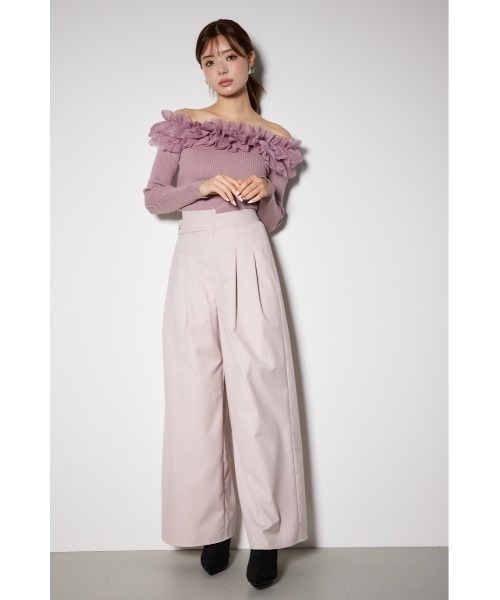 rienda（リエンダ）の「チュールフリルオフショルニットトップス（ニット/セーター・レディース・ホワイト/ピンク/ブラック/ライトベージュ・FREE）」の19枚目の写真