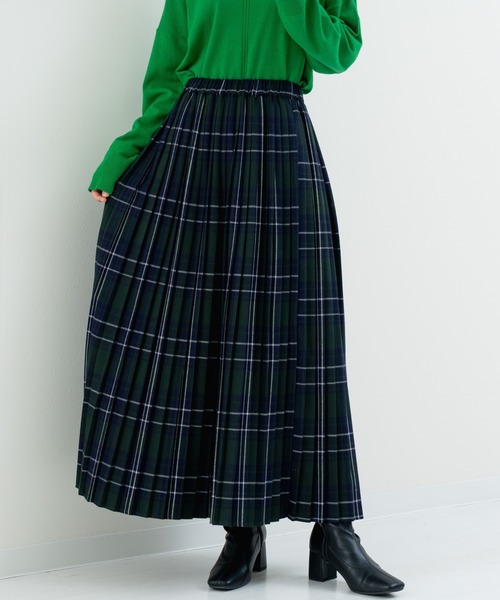 refinedworks（リファインドワークス）の「【refinedworks】オリジナルの 起毛チェックプリーツスカート（スカート・レディース・レッド/ブルー/ブラック/イエロー/オリーブ×ブラック/ボルドー・FREE）」の10枚目の写真