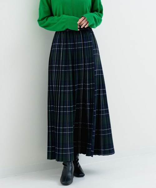 refinedworks（リファインドワークス）の「【refinedworks】オリジナルの 起毛チェックプリーツスカート（スカート・レディース・レッド/ブルー/ブラック/イエロー/オリーブ×ブラック/ボルドー・FREE）」の11枚目の写真