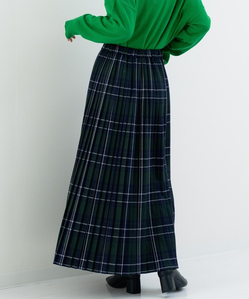 refinedworks（リファインドワークス）の「【refinedworks】オリジナルの 起毛チェックプリーツスカート（スカート・レディース・レッド/ブルー/ブラック/イエロー/オリーブ×ブラック/ボルドー・FREE）」の12枚目の写真