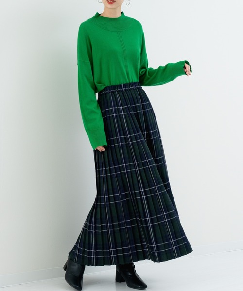 refinedworks（リファインドワークス）の「【refinedworks】オリジナルの 起毛チェックプリーツスカート（スカート・レディース・レッド/ブルー/ブラック/イエロー/オリーブ×ブラック/ボルドー・FREE）」の13枚目の写真