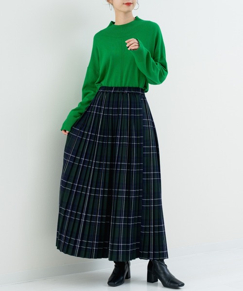 refinedworks（リファインドワークス）の「【refinedworks】オリジナルの 起毛チェックプリーツスカート（スカート・レディース・レッド/ブルー/ブラック/イエロー/オリーブ×ブラック/ボルドー・FREE）」の22枚目の写真