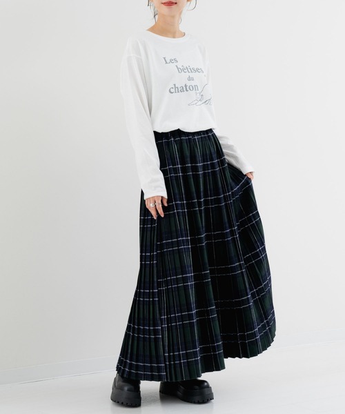 セール】【refinedworks】オリジナルの 起毛チェックプリーツスカート セール】【refinedworks】オリジナルの 起毛チェックプリーツスカート