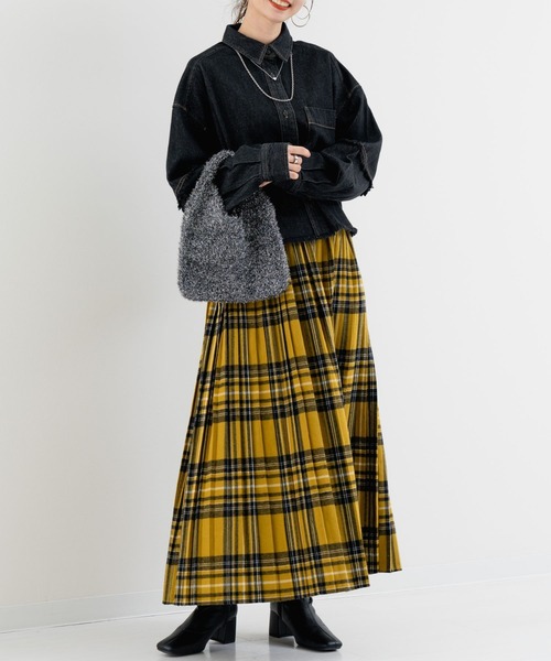 別注仕立て　ブラウン系チェック プリーツスカート LACーVERT スカート 裏地パンツ付きチェックスカート : ZOZOTOWN
