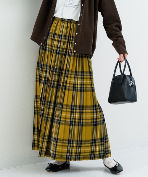 refinedworks（リファインドワークス）の「【refinedworks】オリジナルの 起毛チェックプリーツスカート（スカート・レディース・レッド/ブルー/ブラック/イエロー/オリーブ×ブラック/ボルドー・FREE）」の9枚目の写真