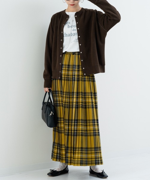 refinedworks（リファインドワークス）の「【refinedworks】オリジナルの 起毛チェックプリーツスカート（スカート・レディース・レッド/ブルー/ブラック/イエロー/オリーブ×ブラック/ボルドー・FREE）」の15枚目の写真