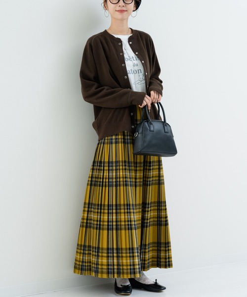 refinedworks（リファインドワークス）の「【refinedworks】オリジナルの 起毛チェックプリーツスカート（スカート・レディース・レッド/ブルー/ブラック/イエロー/オリーブ×ブラック/ボルドー・FREE）」の16枚目の写真