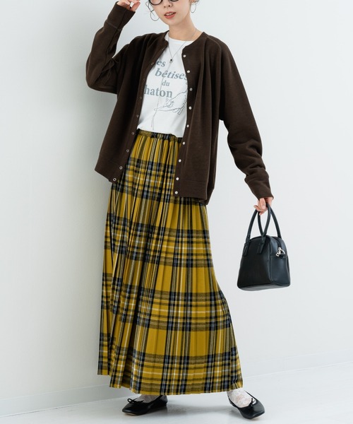 refinedworks（リファインドワークス）の「【refinedworks】オリジナルの 起毛チェックプリーツスカート（スカート・レディース・レッド/ブルー/ブラック/イエロー/オリーブ×ブラック/ボルドー・FREE）」の17枚目の写真