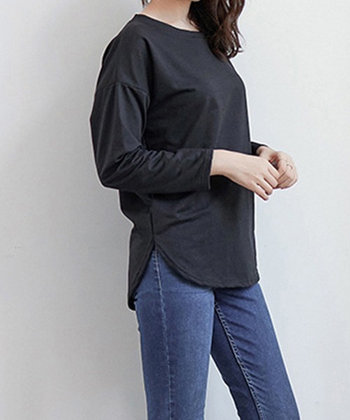 Miniministore(ミニミニストア)の「tシャツ スリット カットソー(Tシャツ/カットソー・レディース・ベージュ/ラベンダー/ホワイト/ブルー/ブラック・FREE)」の11枚目の写真