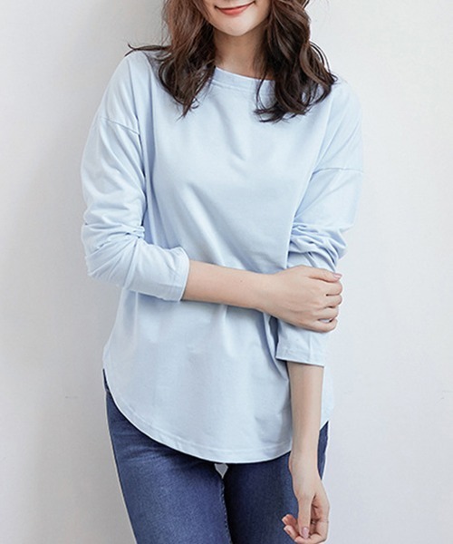 Miniministore(ミニミニストア)の「tシャツ スリット カットソー(Tシャツ/カットソー・レディース・ベージュ/ラベンダー/ホワイト/ブルー/ブラック・FREE)」の12枚目の写真