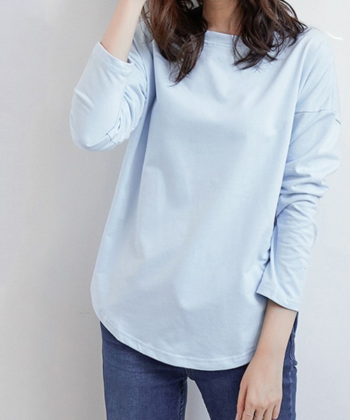 Miniministore(ミニミニストア)の「tシャツ スリット カットソー(Tシャツ/カットソー・レディース・ベージュ/ラベンダー/ホワイト/ブルー/ブラック・FREE)」の13枚目の写真