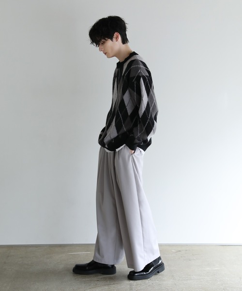 ASTRONOMY(アストロノミー)の「Buyer's select/モヘアライクジャガード総柄クルーネックニット(ニット/セーター・メンズ・ブラック系/グレー系2/ブラック系2/ネイビー系・M/L)」の9枚目の写真