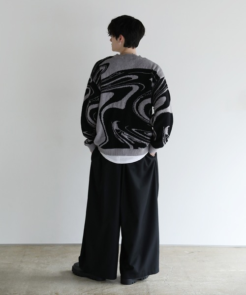 ASTRONOMY(アストロノミー)の「Buyer's select/モヘアライクジャガード総柄クルーネックニット(ニット/セーター・メンズ・ブラック系/グレー系2/ブラック系2/ネイビー系・M/L)」の16枚目の写真