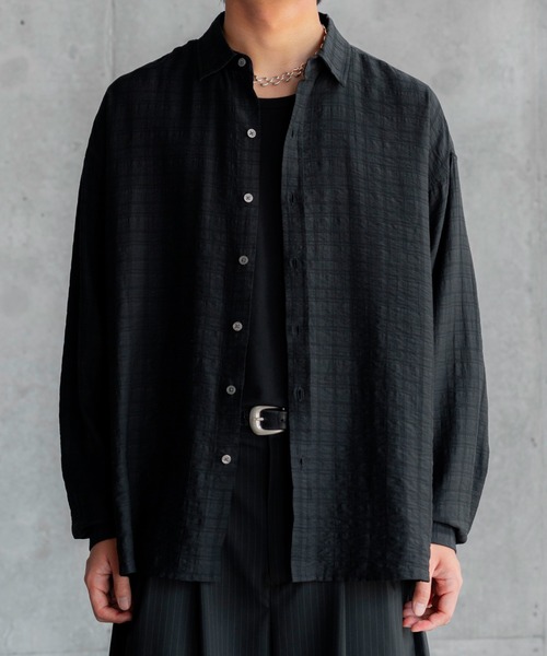 ENOF sheer jacket シアーシャツ　ブラック ENOF（イナフ）の「sheer jacket（シャツ/ブラウス）」 - WEAR