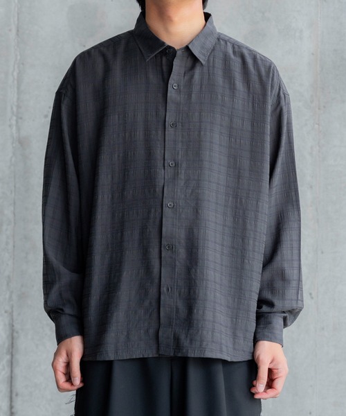 Check sheer shirt / チェックシアーシャツ（シャツ/ブラウス