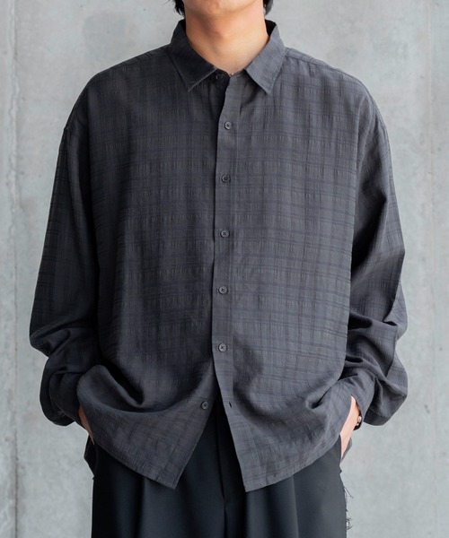 Check sheer shirt / チェックシアーシャツ（シャツ/ブラウス