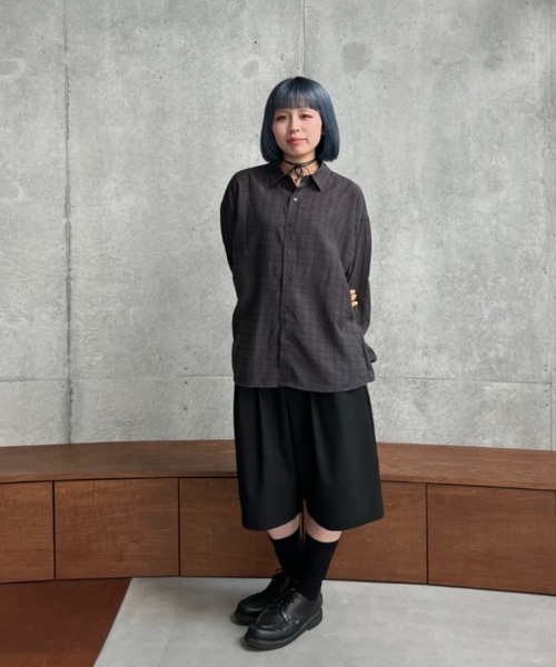 Check sheer shirt / チェックシアーシャツ（シャツ/ブラウス