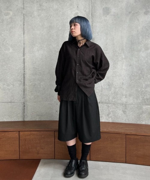 Check sheer shirt / チェックシアーシャツ（シャツ/ブラウス