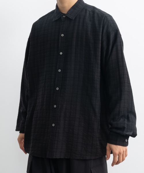 セール】Check sheer shirt / チェックシアーシャツ（シャツ/ブラウス  