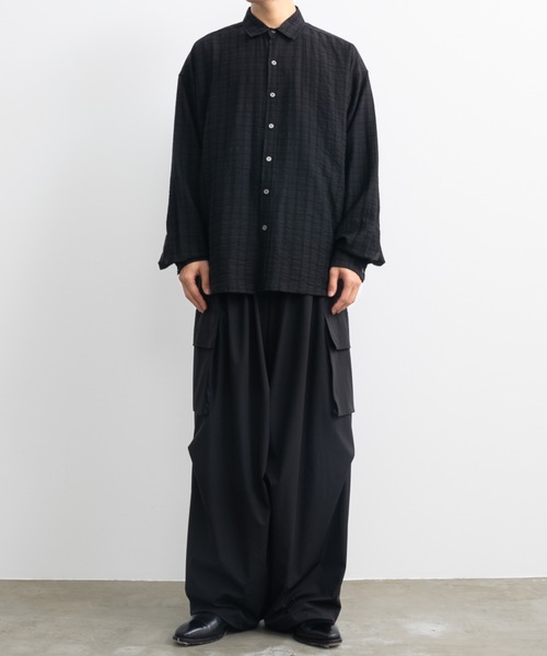 SINSS（シンス）の「Check sheer shirt / チェックシアーシャツ（シャツ/ブラウス・メンズ・ブラック/ブルー/チャコール・SMALL/MEDIUM/LARGE）」の15枚目の写真