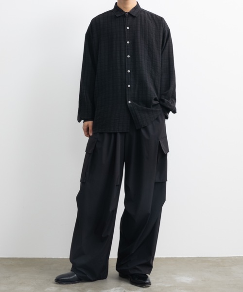 ENOF sheer jacket シアーシャツ　ブラック ENOF sheer jacket shirt シアーシャツ