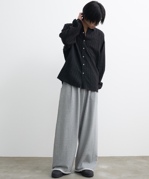 SINSS（シンス）の「Check sheer shirt / チェックシアーシャツ（シャツ/ブラウス・メンズ・ブラック/ブルー/チャコール・SMALL/MEDIUM/LARGE）」の7枚目の写真