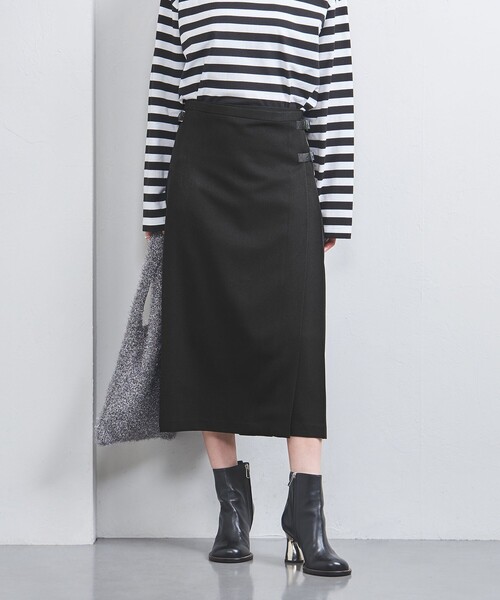 dahl'ia（ダリア）の「＜dahl’ia＞ベルト プリーツスカート（スカート・レディース・レッド/ブラック・M/S）」の3枚目の写真