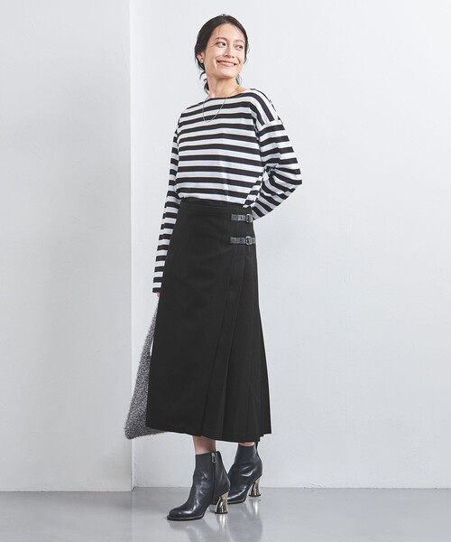 dahl'ia（ダリア）の「＜dahl’ia＞ベルト プリーツスカート（スカート・レディース・レッド/ブラック・M/S）」の4枚目の写真