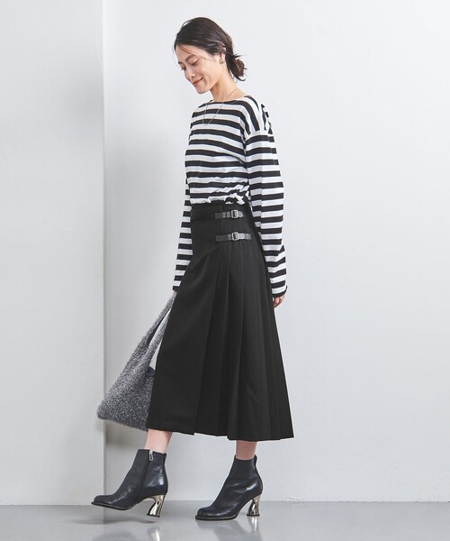 dahl'ia（ダリア）の「＜dahl’ia＞ベルト プリーツスカート（スカート・レディース・レッド/ブラック・M/S）」の5枚目の写真