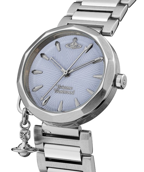 Vivienne Westwood(ヴィヴィアンウエストウッド)の「「Vivienne Westwood/ヴィヴィアン・ウエストウッド」ポプラレディースクォーツウォッチ、ブルーダイヤル&ステンレススティールブレスレット(アナログ腕時計・レディース・シルバー系・31mm)」の2枚目の写真