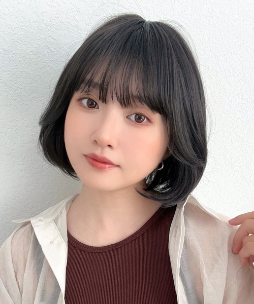 ミニョンボブ 」 ウィッグ レディース ボブ ミディアム 自然 フル