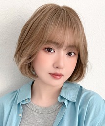 Brightlele(ブライトララ)の「 ミニョンボブ 」 ウィッグ レディース ボブ ミディアム 自然 フルウィッグ ボブヘア(ウィッグ)