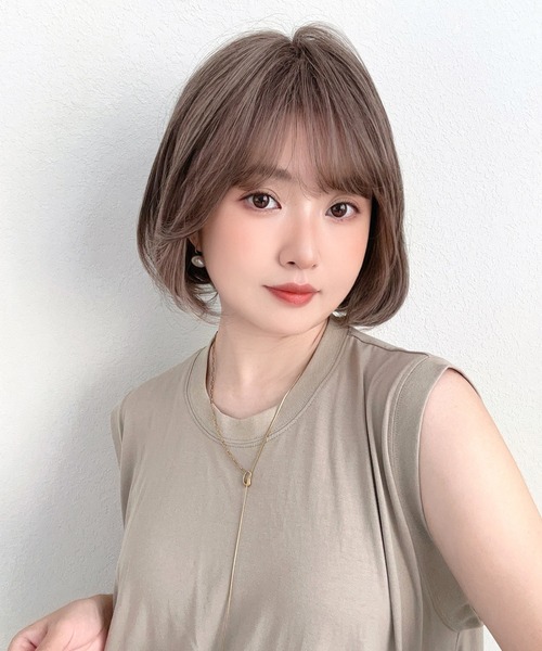 ミニョンボブ 」 ウィッグ レディース ボブ ミディアム 自然 フル