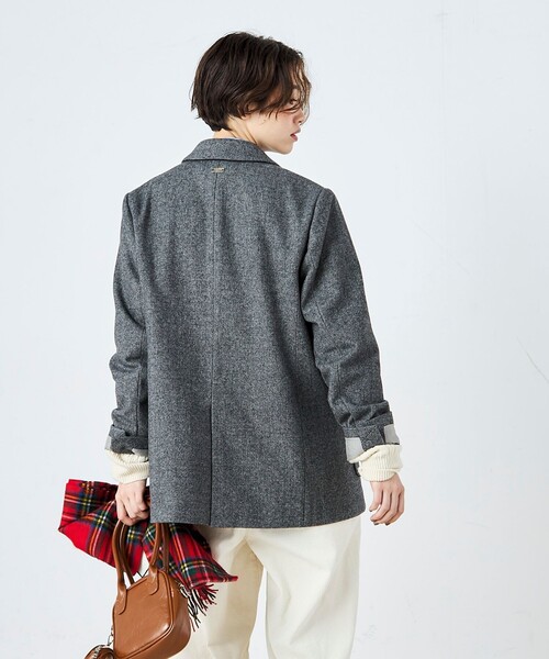 fredy emue(フレディエミュ)の「ツィードオーバージャケットコート(テーラードジャケット・レディース・ダークブラウン/チャコールグレー・38)」の10枚目の写真