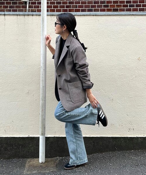 fredy emue(フレディエミュ)の「ツィードオーバージャケットコート(テーラードジャケット・レディース・ダークブラウン/チャコールグレー・38)」の17枚目の写真