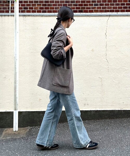 fredy emue(フレディエミュ)の「ツィードオーバージャケットコート(テーラードジャケット・レディース・ダークブラウン/チャコールグレー・38)」の18枚目の写真