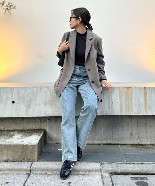 fredy emue(フレディエミュ)の「ツィードオーバージャケットコート(テーラードジャケット・レディース・ダークブラウン/チャコールグレー・38)」の19枚目の写真