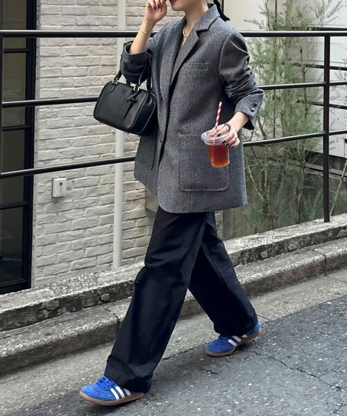 fredy emue(フレディエミュ)の「ツィードオーバージャケットコート(テーラードジャケット・レディース・ダークブラウン/チャコールグレー・38)」の4枚目の写真