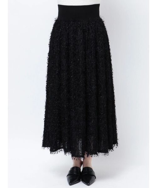CALNAMUR（カルナムール）の「FLUFFY FLARE SK/フラッフィーフレアスカート（スカート・レディース・オフホワイト/ブラック・FREE）」の3枚目の写真