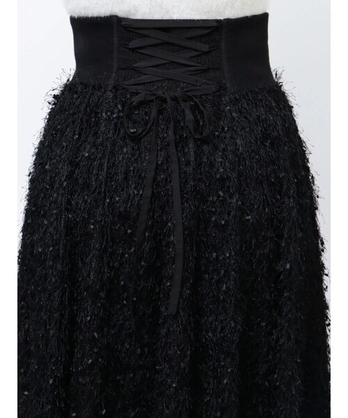 CALNAMUR（カルナムール）の「FLUFFY FLARE SK/フラッフィーフレアスカート（スカート・レディース・オフホワイト/ブラック・FREE）」の6枚目の写真