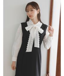 dazzlin | 【森香澄コラボ】レースドッキングボウタイブラウス(シャツ/ブラウス)