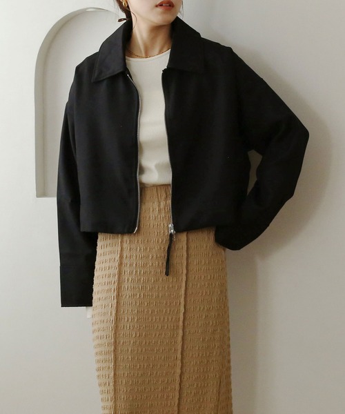 NOAHL（ノアル）の「【NOAHL】エステツイルショートジャケット（テーラードジャケット・レディース・ベージュ/ブラック/アイボリー・FREE）」の2枚目の写真