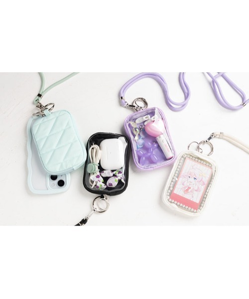 Hamee（ハミィ）の「Melia キルティングガジェット ポーチ & ストラップ（スマホグッズ・レディース・アイボリー/ブラック/ミント/パープル・FREE）」の6枚目の写真