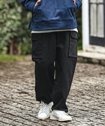 mp12896- Back Satin Wide Straight Cargo Pants カーゴパンツ