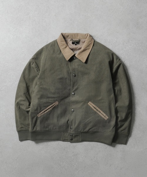 ZIP FIVE(ジップファイブ)の「【ZIP FIVE】 コーデュロイ バイカラー ルーズシルエット スタジャン / ジャケット(ブルゾン・メンズ・オリーブ系/キャメル/ベージュ系/ブラック×グレー・MEDIUM/LARGE/X-LARGE)」の3枚目の写真