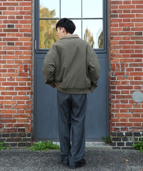 ZIP FIVE(ジップファイブ)の「【ZIP FIVE】 コーデュロイ バイカラー ルーズシルエット スタジャン / ジャケット(ブルゾン・メンズ・オリーブ系/キャメル/ベージュ系/ブラック×グレー・MEDIUM/LARGE/X-LARGE)」の17枚目の写真