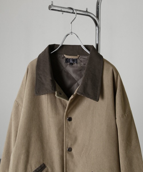 ZIP FIVE(ジップファイブ)の「【ZIP FIVE】 コーデュロイ バイカラー ルーズシルエット スタジャン / ジャケット(ブルゾン・メンズ・オリーブ系/キャメル/ベージュ系/ブラック×グレー・MEDIUM/LARGE/X-LARGE)」の20枚目の写真