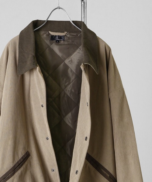 ZIP FIVE(ジップファイブ)の「【ZIP FIVE】 コーデュロイ バイカラー ルーズシルエット スタジャン / ジャケット(ブルゾン・メンズ・オリーブ系/キャメル/ベージュ系/ブラック×グレー・MEDIUM/LARGE/X-LARGE)」の21枚目の写真