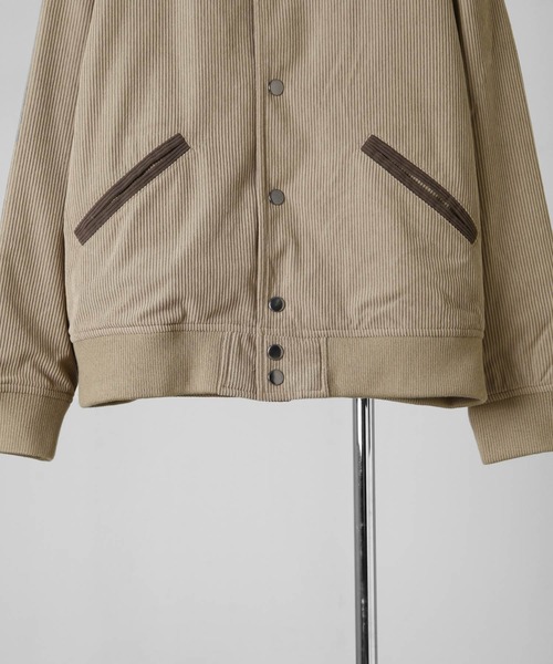 ZIP FIVE(ジップファイブ)の「【ZIP FIVE】 コーデュロイ バイカラー ルーズシルエット スタジャン / ジャケット(ブルゾン・メンズ・オリーブ系/キャメル/ベージュ系/ブラック×グレー・MEDIUM/LARGE/X-LARGE)」の11枚目の写真