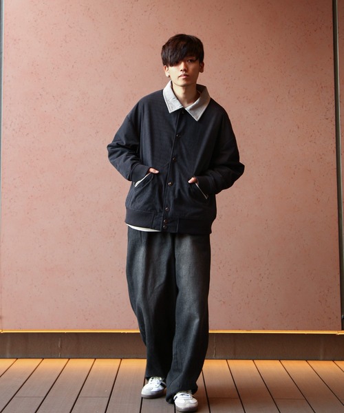 ZIP FIVE(ジップファイブ)の「【ZIP FIVE】 コーデュロイ バイカラー ルーズシルエット スタジャン / ジャケット(ブルゾン・メンズ・オリーブ系/キャメル/ベージュ系/ブラック×グレー・MEDIUM/LARGE/X-LARGE)」の7枚目の写真